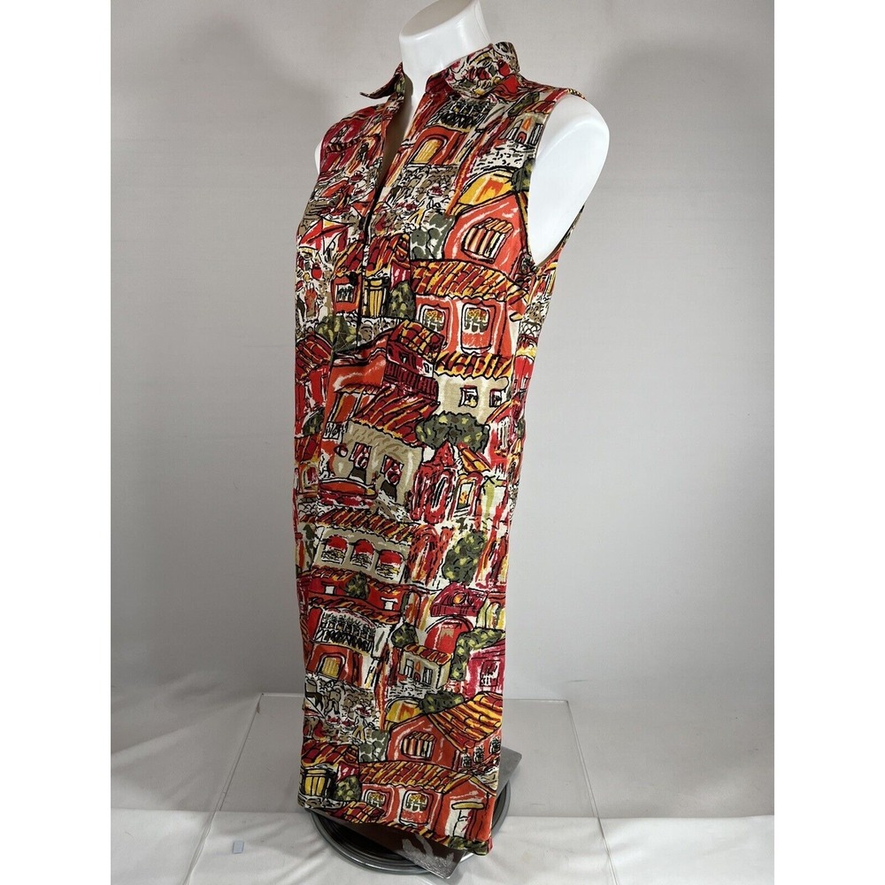 Chicos Sleeveless Collared Dress Womens SM Minimalist‎ Resort Stretch Casual